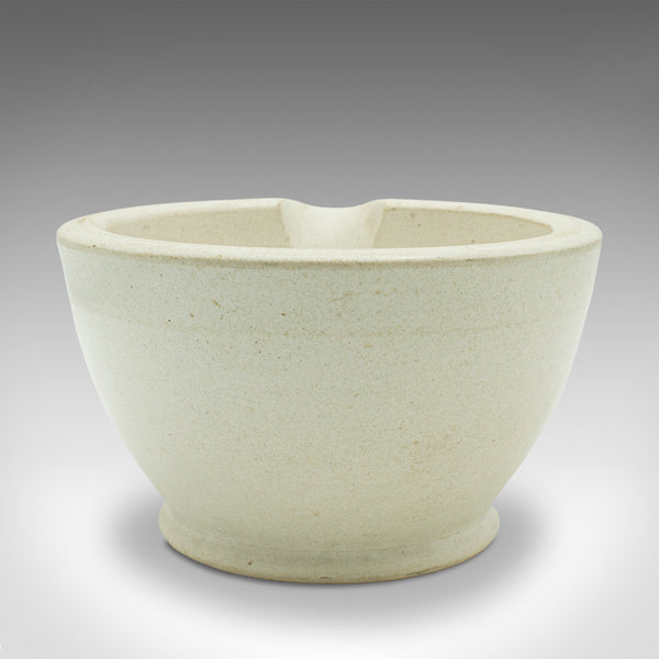 Small Antique Mortar & Pestle Duo, English, Ceramic, Beech, Cookery, Victorian