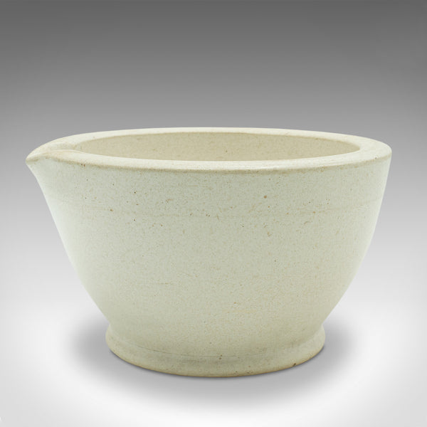 Small Antique Mortar & Pestle Duo, English, Ceramic, Beech, Cookery, Victorian