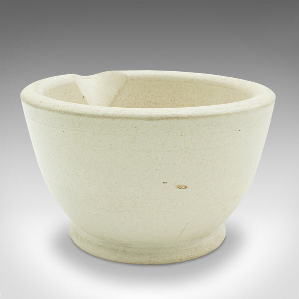 Small Antique Mortar & Pestle Duo, English, Ceramic, Beech, Cookery, Victorian