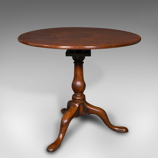 Antique Tilt Top Table, English, Mahogany, Side, Lamp, Rotary, Georgian, C.1760