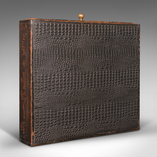 Antique Desk Drawer, Japanese Ebonised Pine Desktop Folio, Victorian, Edo Period