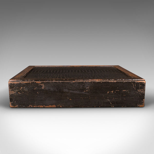 Antique Desk Drawer, Japanese Ebonised Pine Desktop Folio, Victorian, Edo Period
