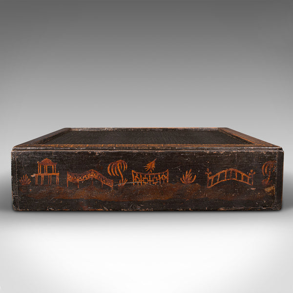 Antique Desk Drawer, Japanese Ebonised Pine Desktop Folio, Victorian, Edo Period
