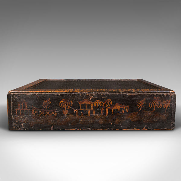 Antique Desk Drawer, Japanese Ebonised Pine Desktop Folio, Victorian, Edo Period
