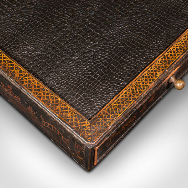 Antique Desk Drawer, Japanese Ebonised Pine Desktop Folio, Victorian, Edo Period