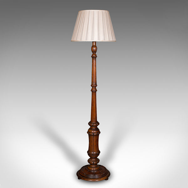 Antique Standard Lamp, Scottish, Oak, Reading Light, Library, Lounge, Victorian