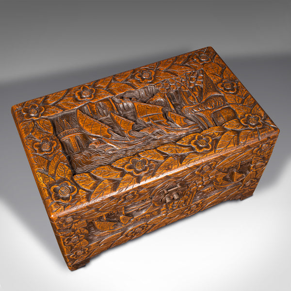 Small Antique Apprentice Chest, English, Camphorwood, Storage Box, Circa 1920