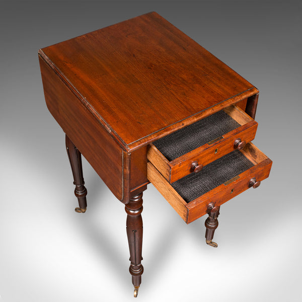 Antique Pembroke Table, English, Drop Leaf, Side, Occasional, Regency, C.1830