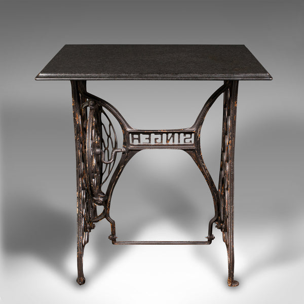 Antique Orangery Potting Table, English Granite, Cast Iron, Garden, Victorian