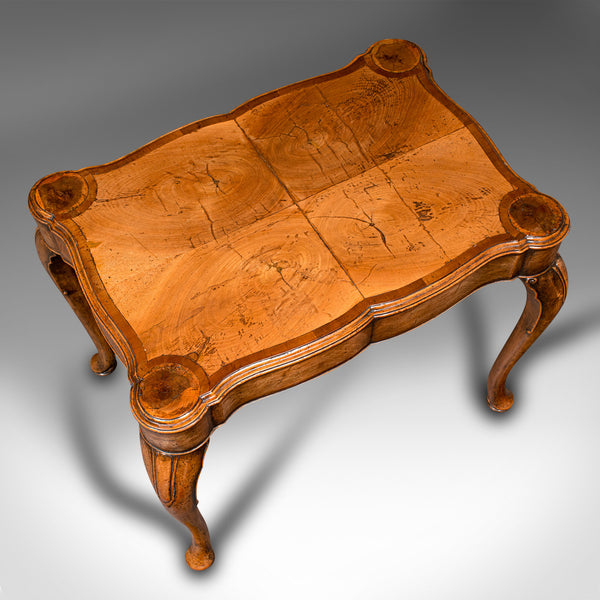 Antique Lamp Table, English Walnut, Occasional, Georgian Revival, Art Deco, 1920