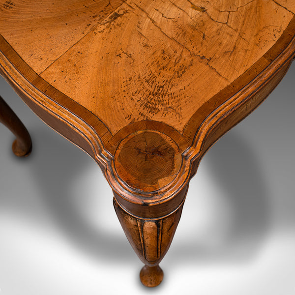 Antique Lamp Table, English Walnut, Occasional, Georgian Revival, Art Deco, 1920