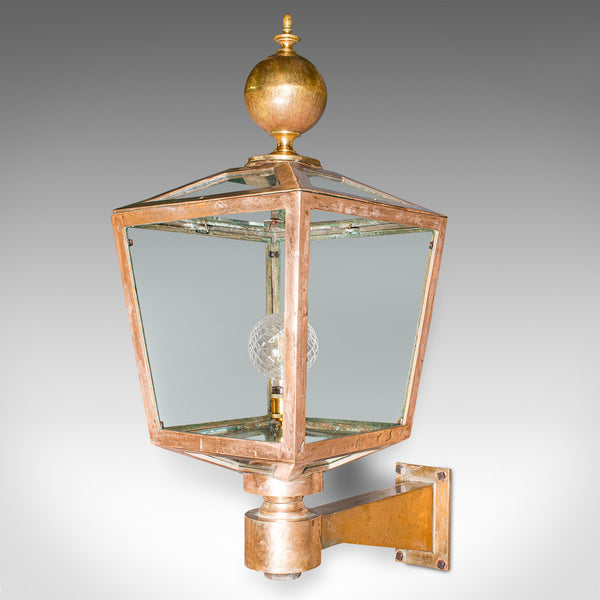 Large Antique Courtyard Light, English, Bronze, Outdoor Lamp, Victorian, C.1870