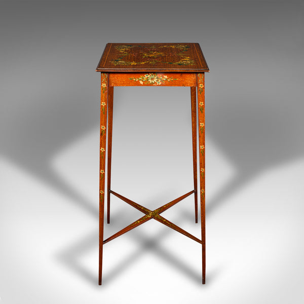 Small Antique Lamp Table, English, Occasional, Hand Painted Decor, Regency, 1820