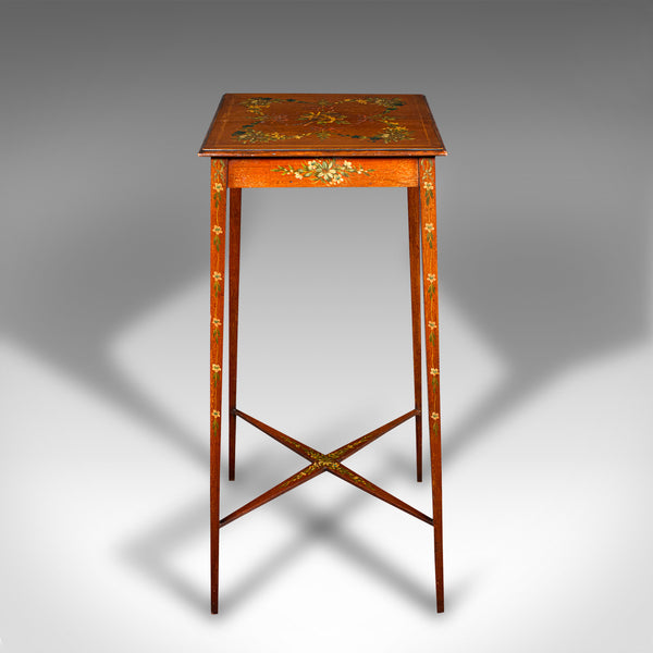 Small Antique Lamp Table, English, Occasional, Hand Painted Decor, Regency, 1820