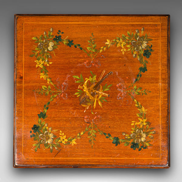 Small Antique Lamp Table, English, Occasional, Hand Painted Decor, Regency, 1820