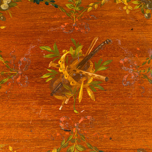 Small Antique Lamp Table, English, Occasional, Hand Painted Decor, Regency, 1820