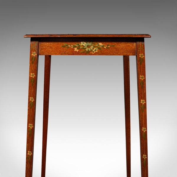 Small Antique Lamp Table, English, Occasional, Hand Painted Decor, Regency, 1820
