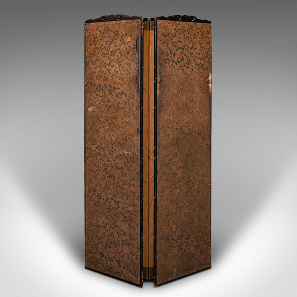 Vintage 4-Fold Privacy Screen, Japanese, Embroidered, Room Divider, Art Deco