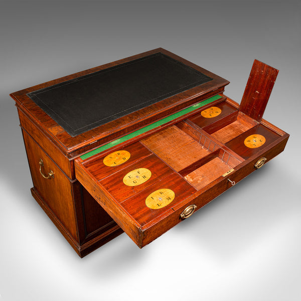 Antique Architect's Desk, English, Adjustable, Draughtsman, Pedestal, Georgian