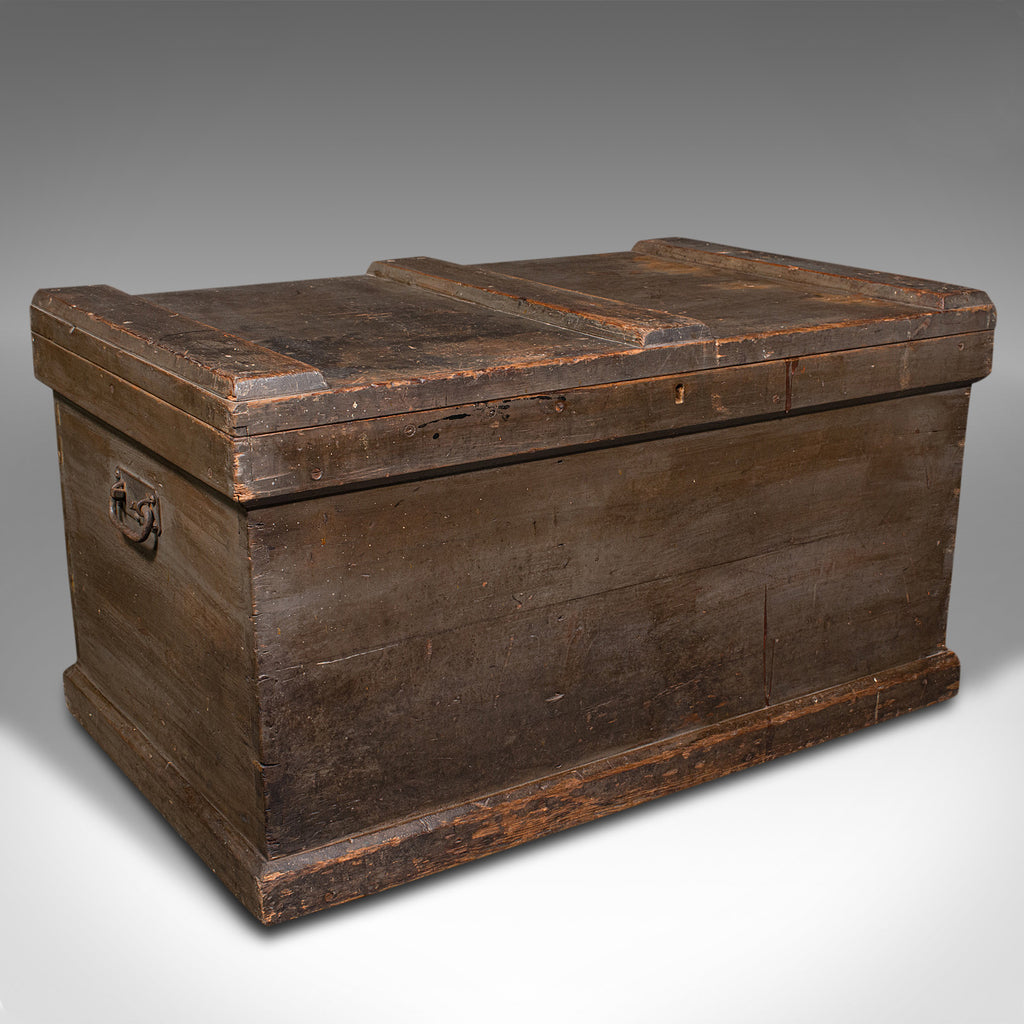 Antique Workman's Chest, English, Pine Tool Chest, Coffee Table, Victorian, 1880