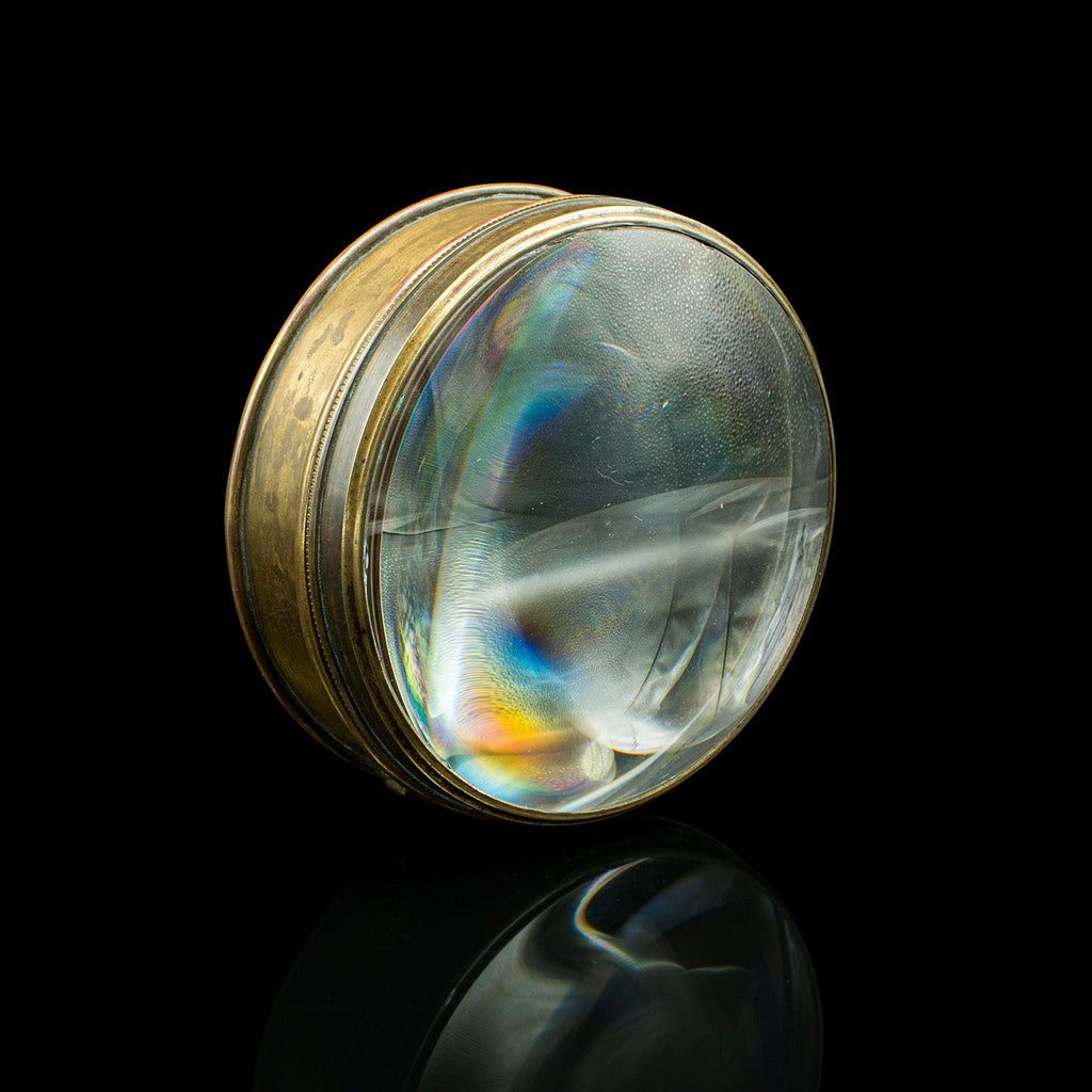 Antique Library Magnifier, English, Brass, Specimen Magnifying Glass, Victorian