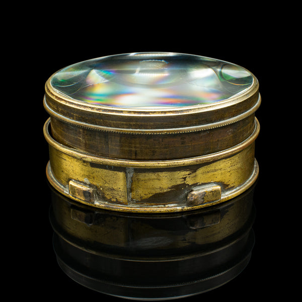 Antique Library Magnifier, English, Brass, Specimen Magnifying Glass, Victorian