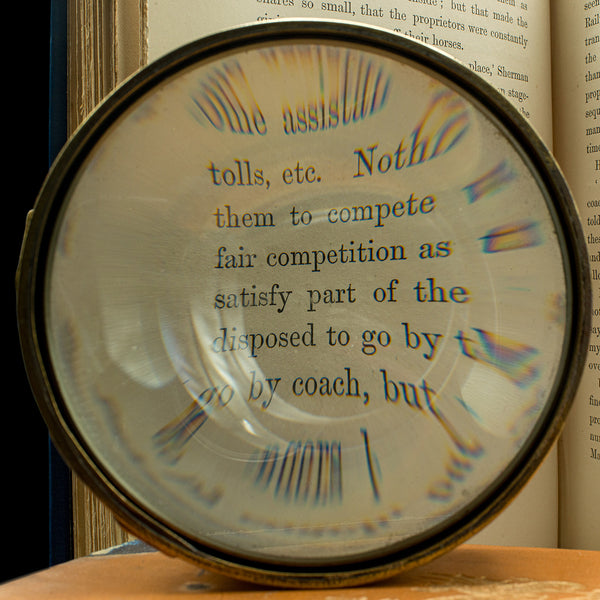Antique Library Magnifier, English, Brass, Specimen Magnifying Glass, Victorian