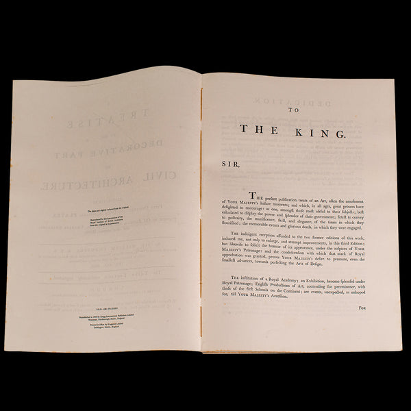 Vintage Folio, Civil Architecture, English, Sir William Chambers, Reproduction