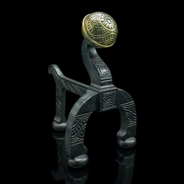 Antique Decorative Firedogs, English, Fireside Andiron, After Jeckyll, Victorian