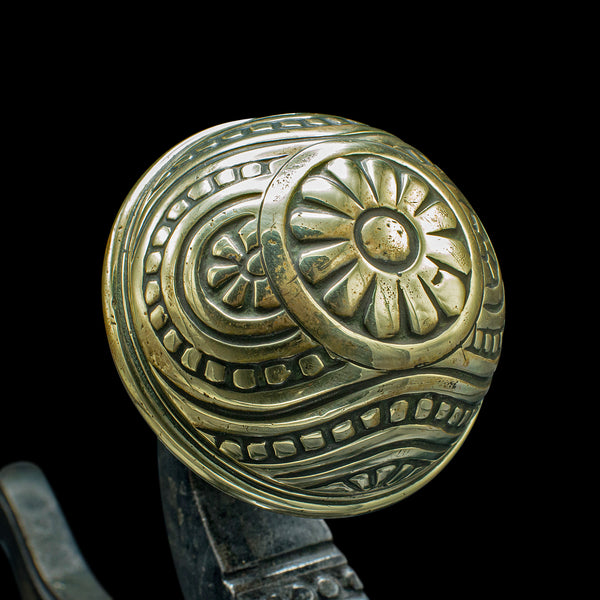 Antique Decorative Firedogs, English, Fireside Andiron, After Jeckyll, Victorian