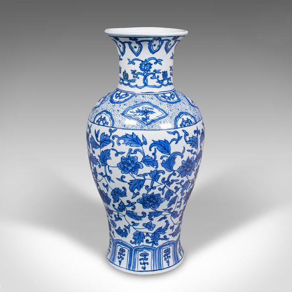 Pair Of Vintage Baluster Flower Vases, Chinese, Ceramic, Art Deco, Circa 1940