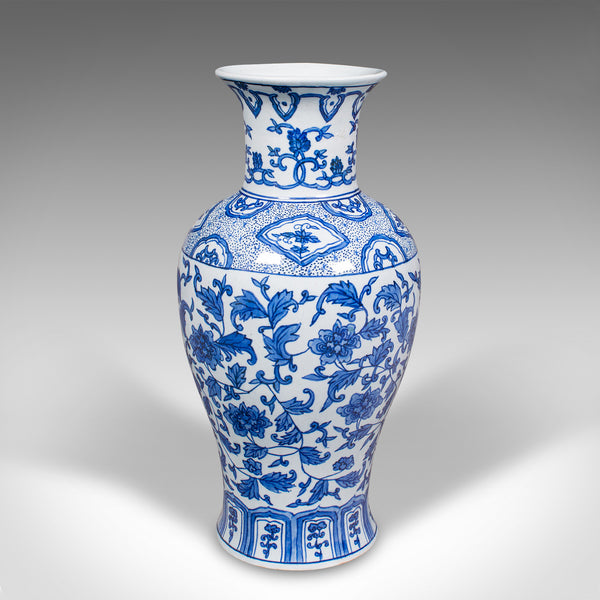 Pair Of Vintage Baluster Flower Vases, Chinese, Ceramic, Art Deco, Circa 1940