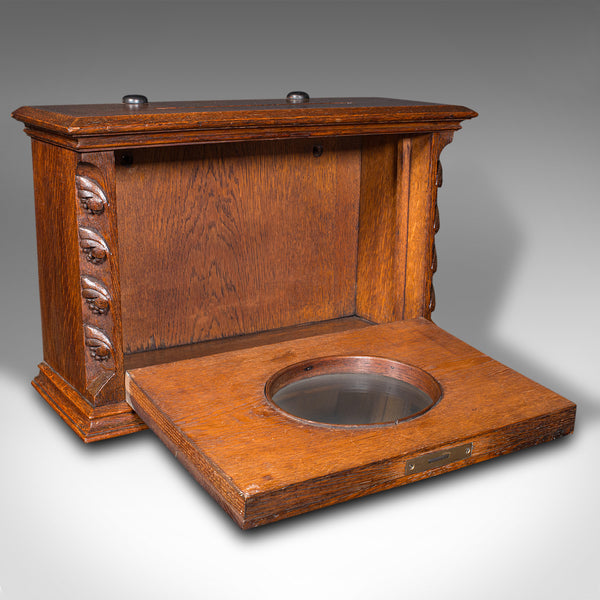 Antique Hotel Key Box, Scottish, Oak, Counter Letterbox, Gothic Taste, Victorian