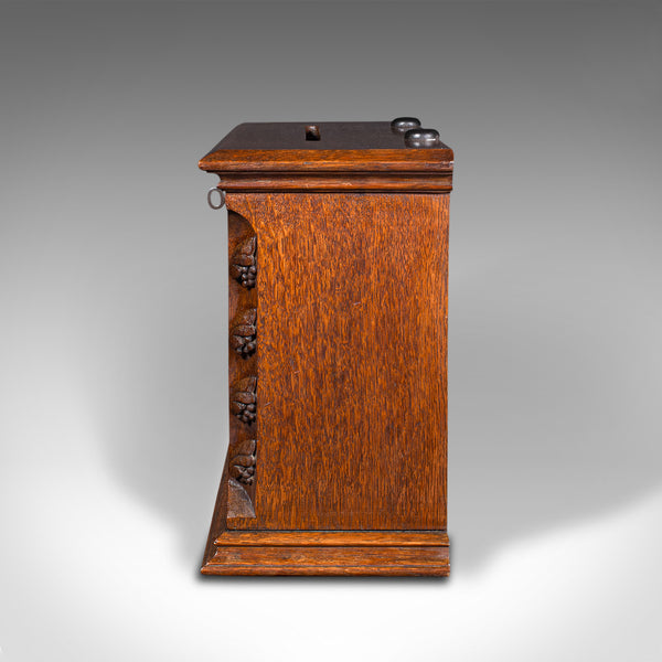 Antique Hotel Key Box, Scottish, Oak, Counter Letterbox, Gothic Taste, Victorian