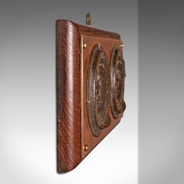 Antique Mounted Portrait Plaque, English, Bronze, Decor, Wall Panel, Victorian