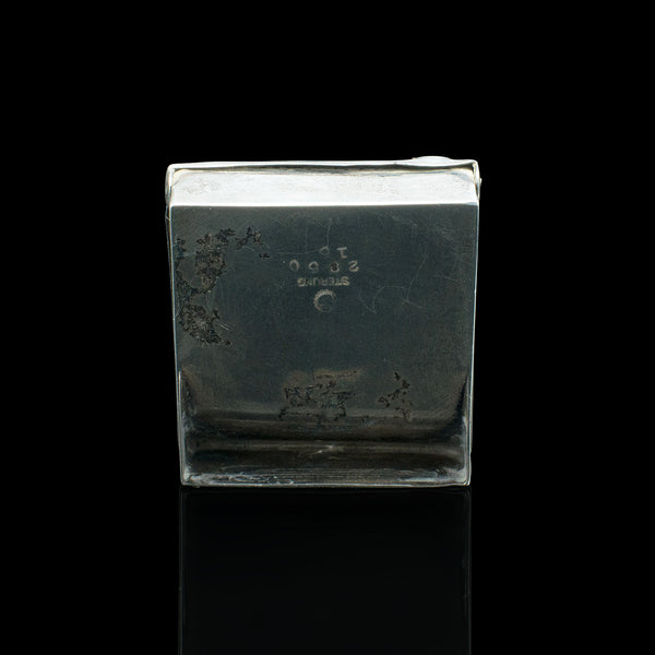 Antique Postage Stamp Box, American, Sterling Silver, Pocket Case, Edwardian