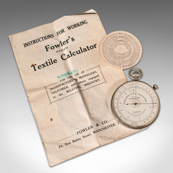 Antique Textile Calculator, English, Factory Loom Counter, Fowler & Co, C.1920