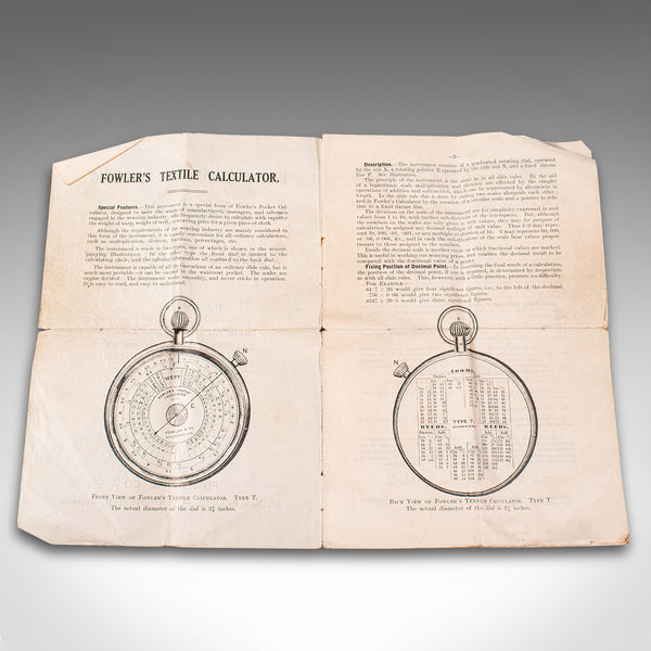 Antique Textile Calculator, English, Factory Loom Counter, Fowler & Co, C.1920