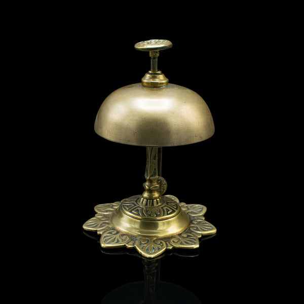 Antique Reception Bell, English, Brass, Country House, Counter Top, Victorian