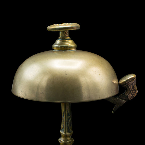 Antique Reception Bell, English, Brass, Country House, Counter Top, Victorian