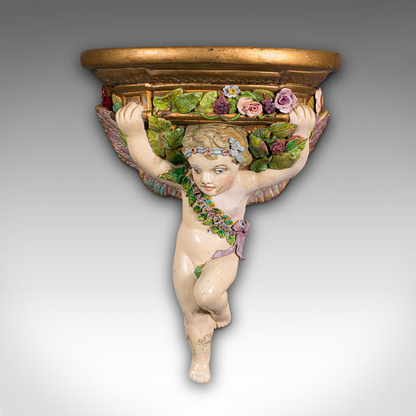 Antique Decorative Clock Mount, English, Plaster, Wall Sconce, Early Victorian