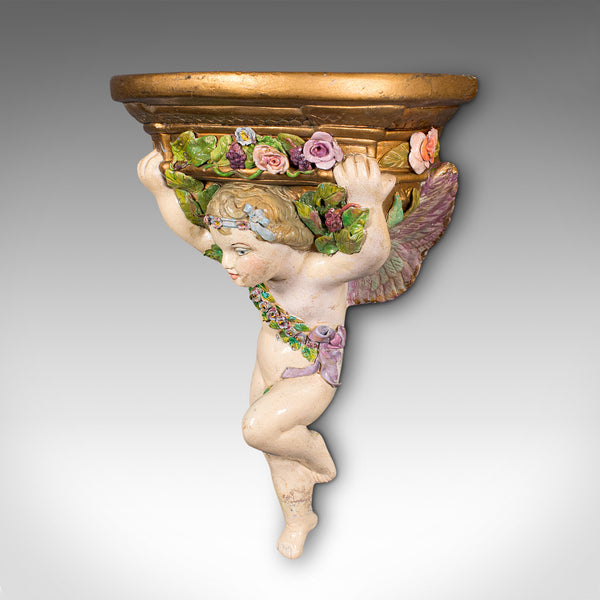 Antique Decorative Clock Mount, English, Plaster, Wall Sconce, Early Victorian