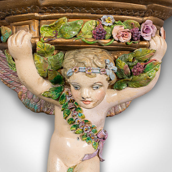 Antique Decorative Clock Mount, English, Plaster, Wall Sconce, Early Victorian