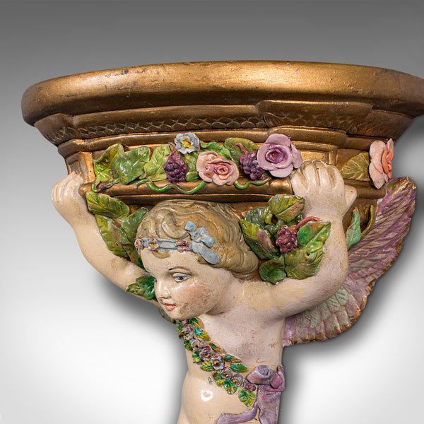 Antique Decorative Clock Mount, English, Plaster, Wall Sconce, Early Victorian