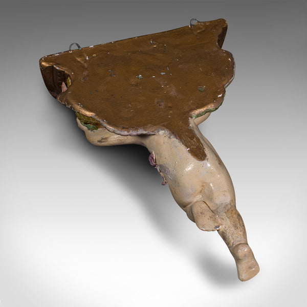 Antique Decorative Clock Mount, English, Plaster, Wall Sconce, Early Victorian