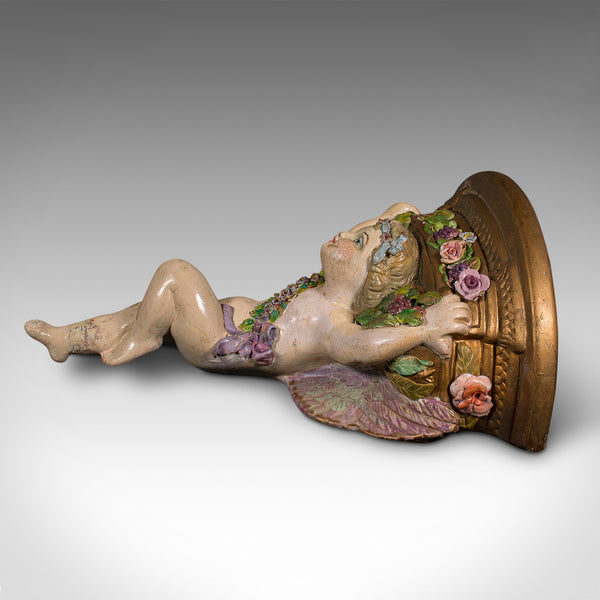 Antique Decorative Clock Mount, English, Plaster, Wall Sconce, Early Victorian