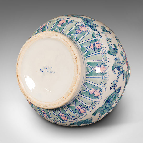 Large Vintage Baluster Vase, Chinese, Ceramic Flower Pot, Art Deco Revival, 1970