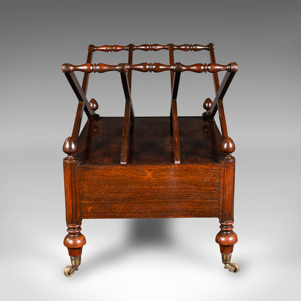 Antique Canterbury Rack, English, 3 Section, Magazine, Newspaper Stand, Regency