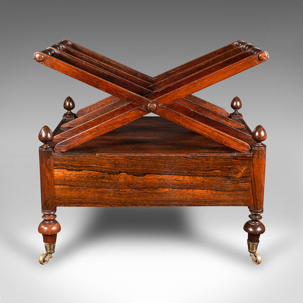 Antique Canterbury Rack, English, 3 Section, Magazine, Newspaper Stand, Regency