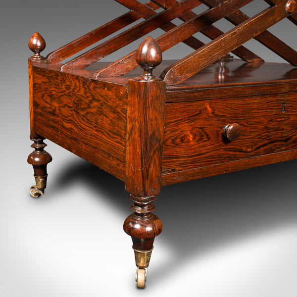 Antique Canterbury Rack, English, 3 Section, Magazine, Newspaper Stand, Regency